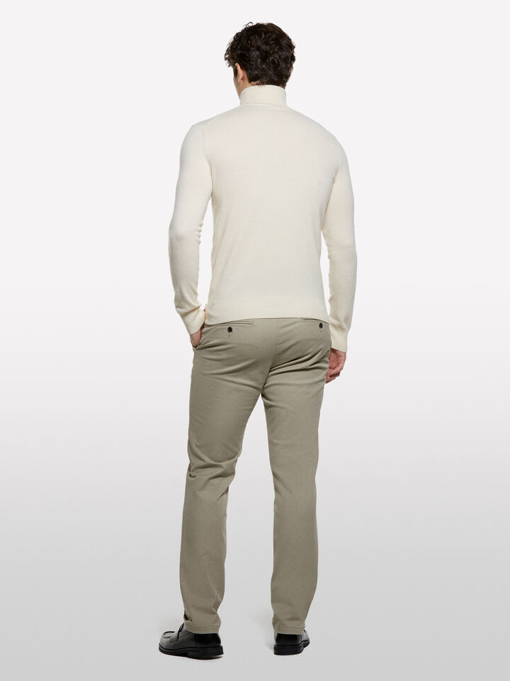 Beige regular fit sweater with high neck - men's high neck sweaters - Vanilla | Sisley image number 2